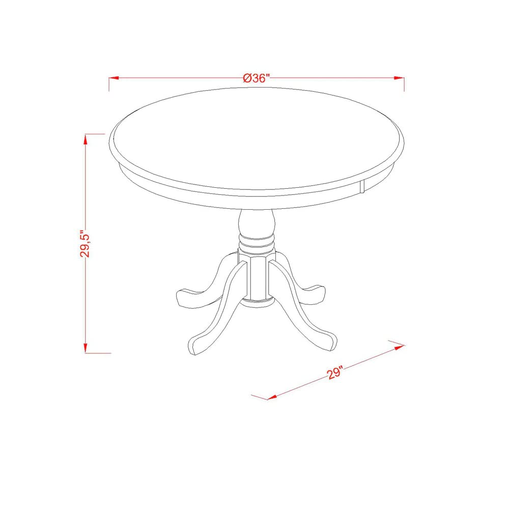 East West Furniture ANVA3-OAK-C 3 Piece Kitchen Table Set for Small Spaces Contains a Round Dining Room Table with Pedestal and 2 Linen Fabric Upholstered Chairs, 36x36 Inch, Oak East West Furniture