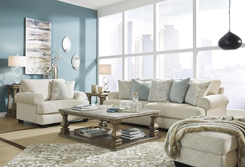 Signature Design by Ashley Monaghan Vintage Sofa with Accent Pillows, Reversible Cushions and Rolled Arms, Beige Signature Design by Ashley