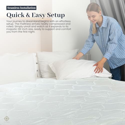 Aylas Furniture Full Size Mattress 8 Inch Full Size Foam Mattress High Density Reflex Support Layer & Visco-Elastic Comfort Foam & Premium Polyester Cover Eco-Friendly Breathable Firm Full Mattress Aylas Furniture
