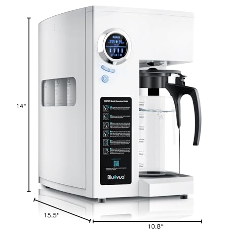 Bluevua RO100ROPOT-UV Reverse Osmosis System Countertop Water Filter - 6 Stage Purification with UV and Remineralization, Counter RO Filtration, Portable Water Purifier Bluevua