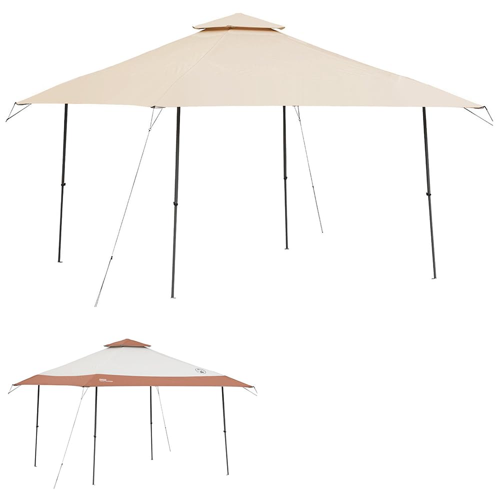 Garden Winds Custom Fit Replacement Canopy Top Cover Compatible with The Coleman 2000004407, 2000035727 13 x 13 Two Tiered Tent Eaved Shelter - Upgraded Performance RIPLOCK 350 Fabric- Beige Garden Winds