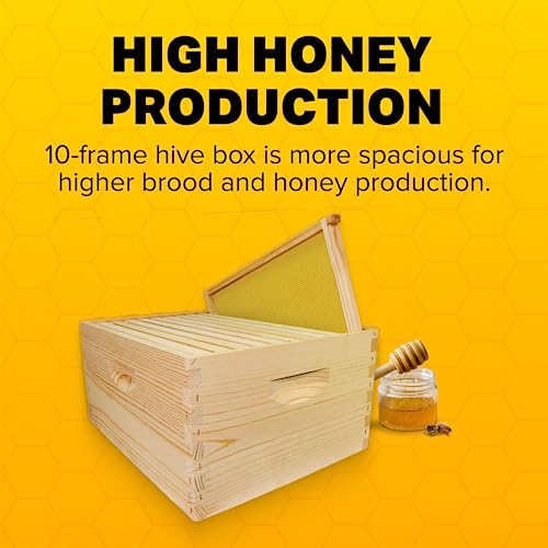 Mann Lake Unassembled Complete Bee Hive Box with Foundation, Langstroth 10 Frame 9 5/8" Hive Body, All Beekeeping Levels, Assembly Required Mann Lake