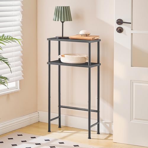 HOOBRO Narrow Console Table for Small Space, 15.7" Entryway Table with Storage, 2 Tier Sofa Table with 2 Shelves, Skinny Console Table for Entryway, Hallway, Living Room, Foyer, Black BB40XG01 HOOBRO