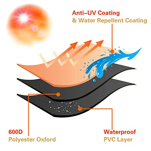 Vailge Stackable Patio Chair Cover,100% Waterproof Outdoor Chair Cover, Heavy Duty Lawn Patio Furniture Covers,Fits for 4-6 Stackable Dining Chairs,36"Lx28"Wx47"H,Beige&Brown Vailge