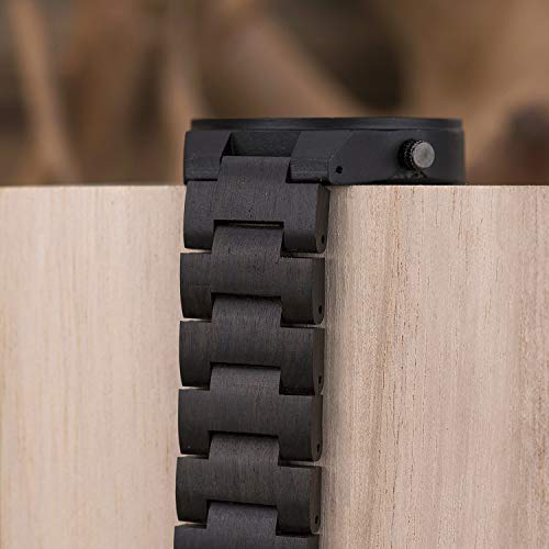 BOBO BIRD Handmade Wooden Mens Watch Unique Runic Circle Watches Golden Symbol of Vegvisir Watches Lightweight Fashion Quartz Wristwatch (Brown Black) BOBO BIRD