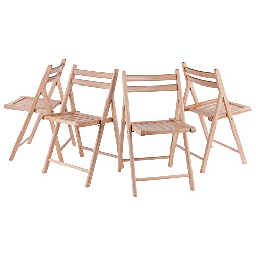 Robin 4-PC Folding Chair Set - Parent,Natural Finish, Set of 4, Wood Winsome