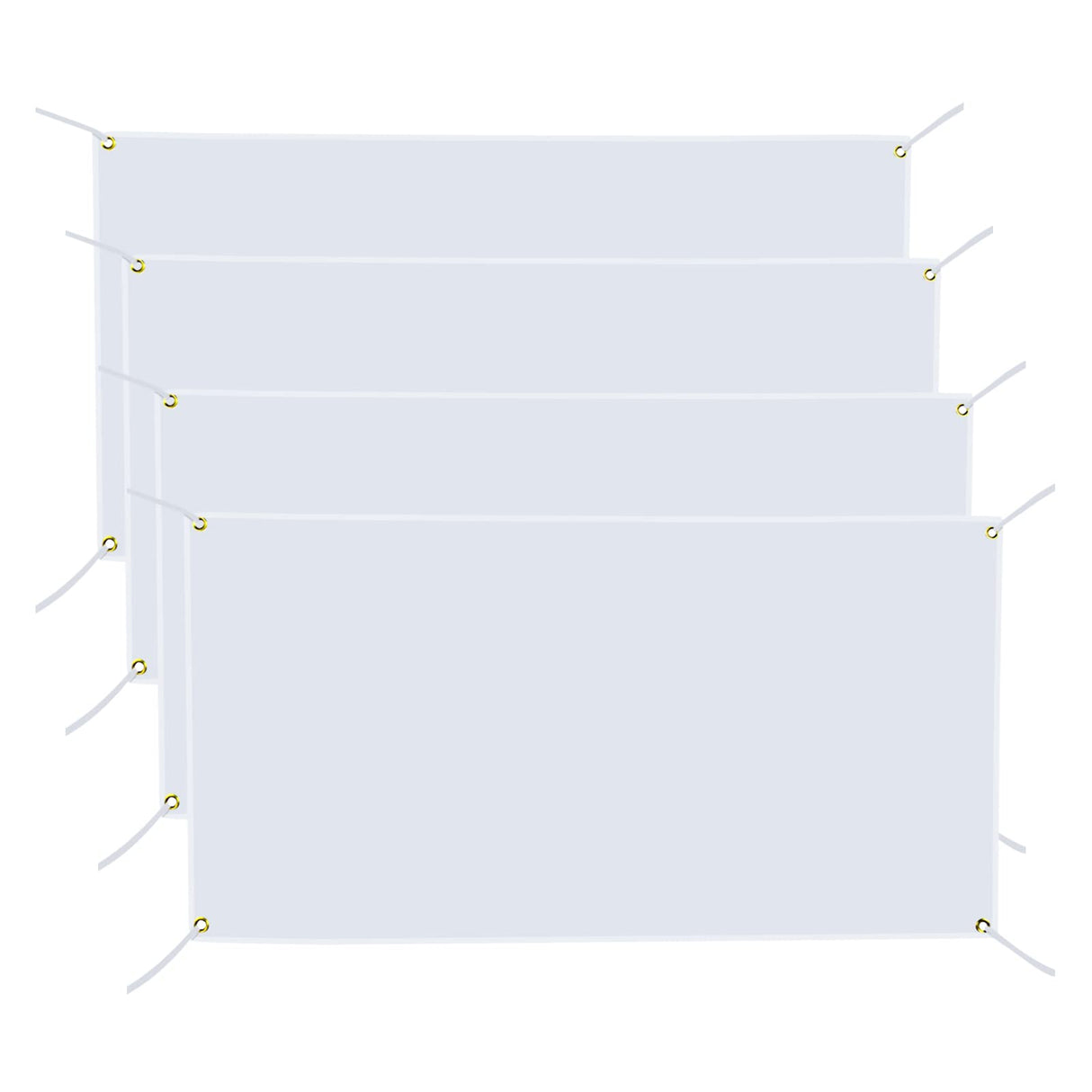 4 Pcs Polyester Oxford Cloth Blank Banners - Blank Banner Signs with Hanging Ropes, 2x4 ft DIY Blank Sublimation Vinyl Banners for Birthday Party Wedding Thanksgiving Christmas Indoor Outdoor Display Alphatool