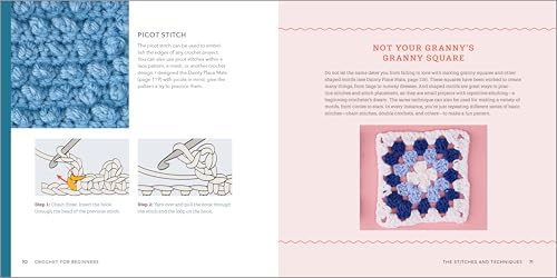 Crochet for Beginners: A Stitch Dictionary with Step-by-Step Illustrations and 10 Easy Projects WoodArtSupply