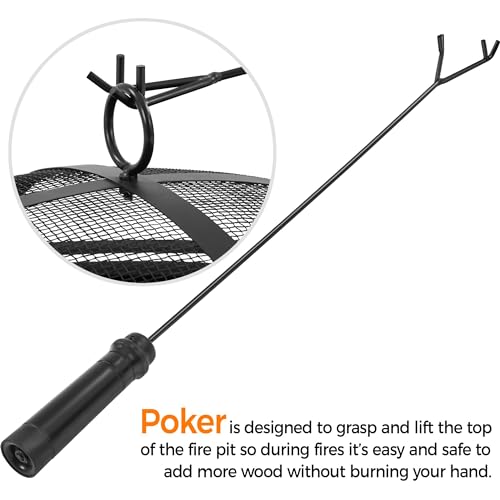 Yaheetech Fire Pit 30in Fire Pits for Outside Wood Burning Outdoor Fireplace with Spark Screen, Poker for Bonfire Patio Backyard Garden Picnic Yaheetech