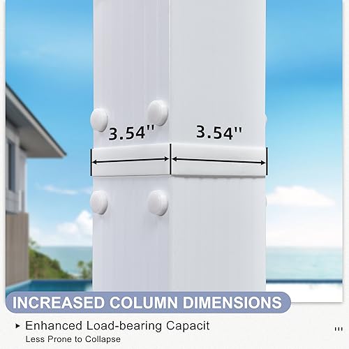 PURPLE LEAF 10' x 13' Outdoor Retractable Pergola Heavy-Duty Aluminum White Pergola with Sun Shade Canopy Patio Modern Shelter for Garden Yard Deck Grape Trellis, Navy Blue PURPLE LEAF