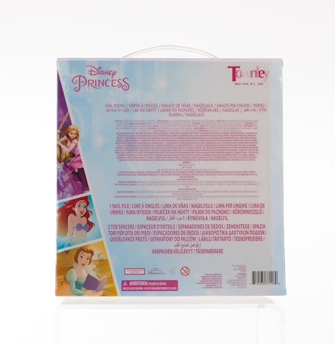 Disney Princess 15 Piece Water-Based Nail Polish with 3 Toe Spacers, Quick Dry, Peel Off, Gift Kit Set for Kids Girls, Ages 3 by Townley Girl Townley Girl