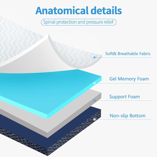 CYMULA Folding Mattress Queen Size, Memory Foam 6 inch Tri Portable Trifold Mattress Futon Topper Queen with Breathable & Washable Cover, Murphy Bed Guest Bed,58"x75"x6" CYMULA