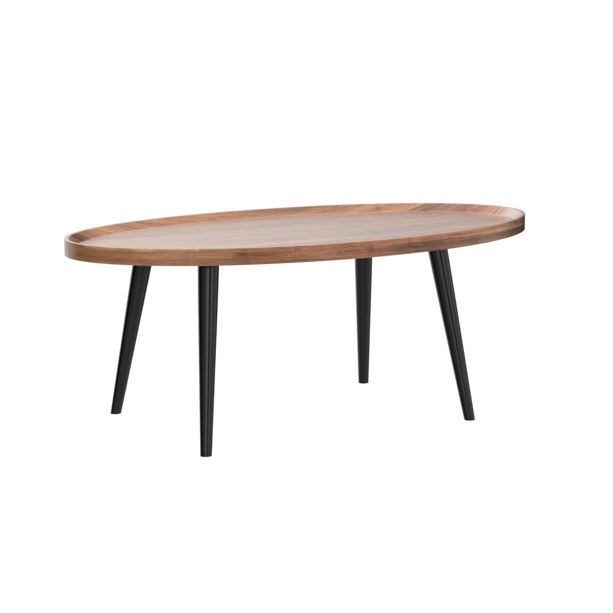 Wooden Coffee Table Rustic Nesting Tables Oval Walnut Coffee Table Modern Sofa Table End Tables for Living Room Home Office Coffee Shop Cavent