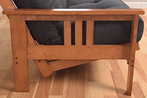 Kodiak Furniture Monterey Futon Set with Storage Drawers, with Barbados Base and Linen Charcoal Mattress Kodiak Furniture