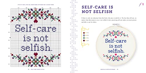 Self-Care Cross-Stitch: 40 Uplifting & Irreverent Patterns WoodArtSupply