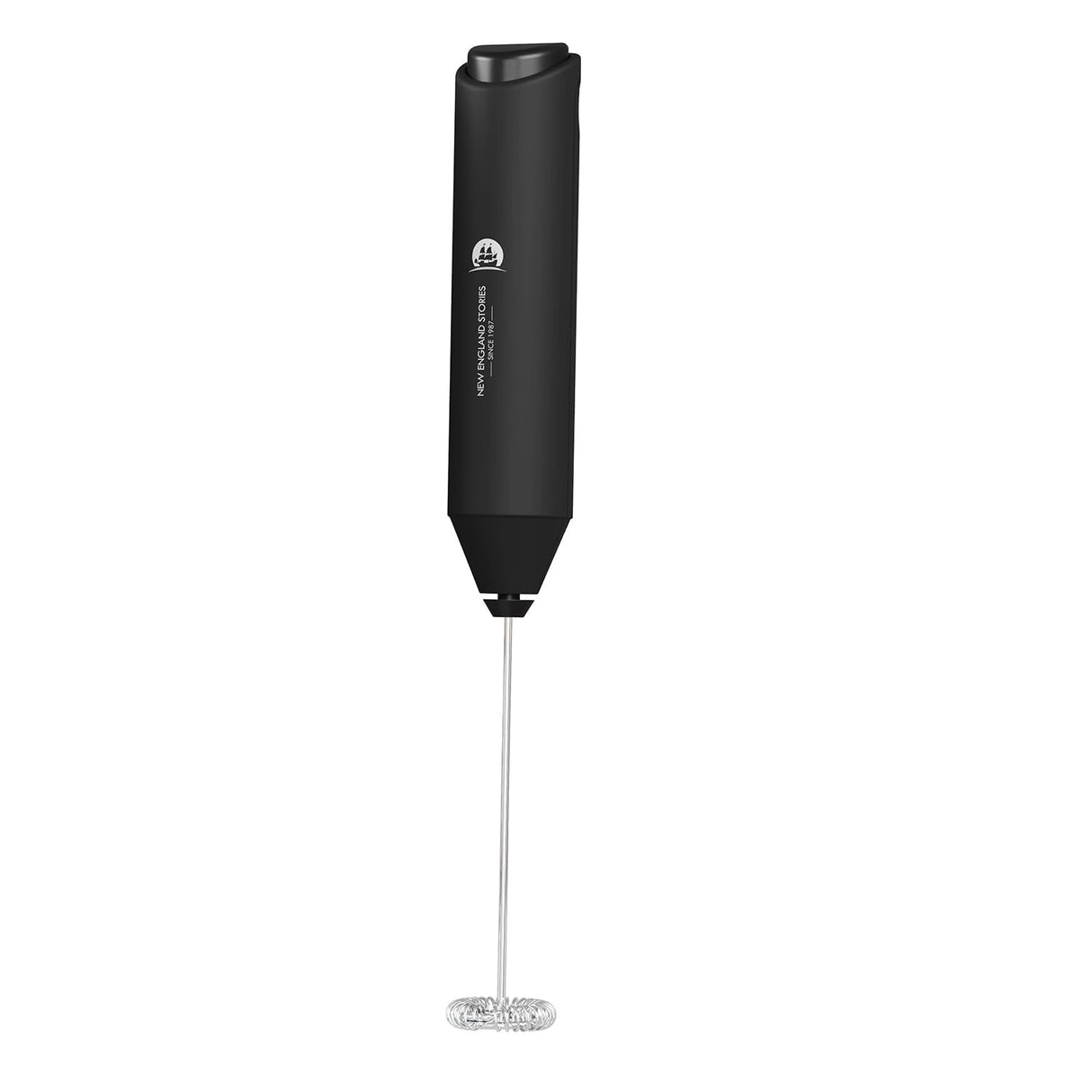 Powerful Milk Frother Wand - Mini Handheld Milk Frother with Stainless Steel Whisk - Battery-Powered Drink Mixer for Coffee, Lattes, Cappuccinos, Matcha - Coffee Enthusiasts Gift - Black New England Stories