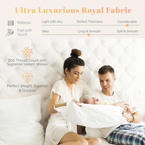 Ashton Sheets 100% Egyptian Cotton Sheets Full Size - 800 Thread Count 4 PC Deep Pocket Full Size Sheets Set, Silky Soft Cooling Sateen Weave Luxury Hotel Sheets, Fits Mattress Upto 18" - Taupe Ashton Sheets