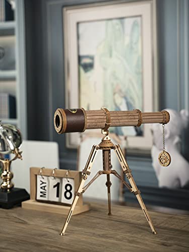 ROBOTIME 3D Puzzles Wooden Craft Kits for Adults DIY Model Monocular Telescope Kit to Build Decent Gift for Adults and Teens ROBOTIME