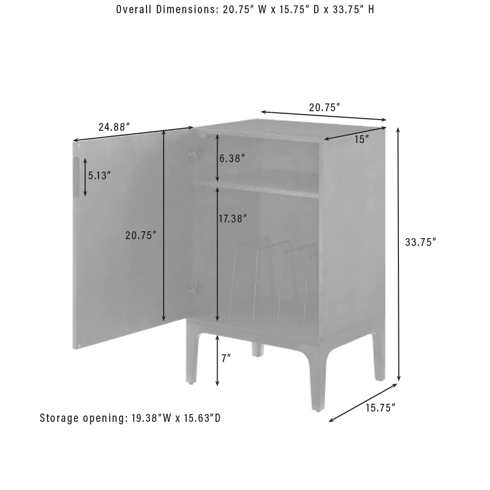 Crosley Furniture Asher Record Player Stand with Storage for Vinyl Records, Dark Brown Crosley Furniture