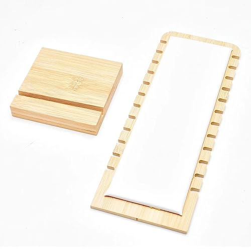 Golden Strawberry 2 Pack Bamboo Panel Jewelry Necklace Tabletop Display Boards Stand (White) Golden Strawberry
