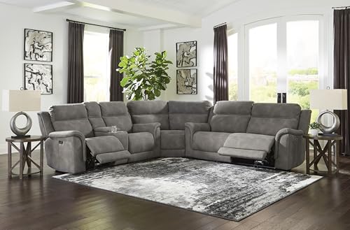 Signature Design by Ashley Next-Gen DuraPella Faux Leather Zero Wall Power Reclining Sofa with USB, Slate Gray Signature Design by Ashley