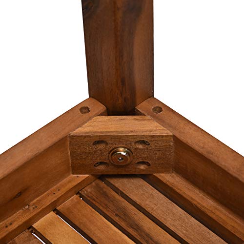 Outsunny 3 Piece Outdoor Side Nesting Table Patio Set with Acacia Wood Build & Multi-Functional Design Outsunny