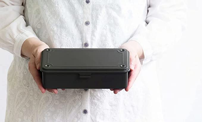 toyo steel tool box T-190 BK (Black) H7.99×W4.29×D2.20inch Steel Trunk For Pegs, Metal fittings, Pen, Accessory, And Utility Knife Made In Japan toyo steel tool box