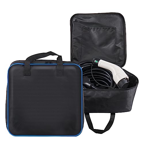 VEVOR Level 1+2 Portable EV Charger, 16 Amp 120V or 240V, Electric Vehicle Charger with 28-Foot Charging Cable NEMA 6-20P Plug NEMA 5-15 Adapter, Plug-in Home EV Charging Station for SAE J1772 EVs VEVOR