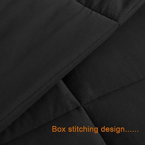 NTBAY Twin Comforter - Down Alternative Comforter Duvet Insert, All Season Bedding Quilted Duvet Insert with Corner Tabs, Machine Washable, Black NTBAY