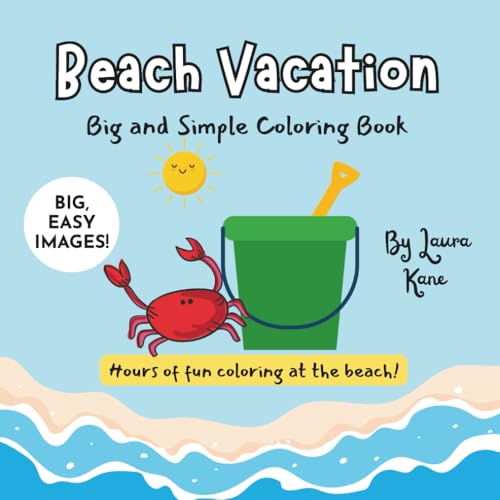 Beach Vacation: Big and Simple Coloring Book WoodArtSupply