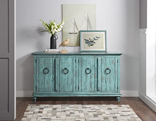 Martin Svensson Home Garden District Rustic Turquoise Solid Wood 65" TV Stand Martin Svensson Home