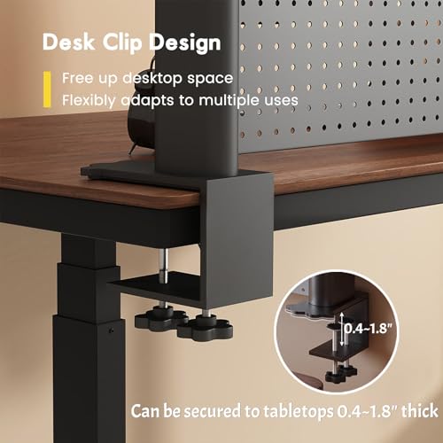 Clamp On Desk Shelf Organizer with Pegboard Desk Hutch Dorm with Storage Bookshelf Desk Top Organizer Shelf Multi-Purpose White & Black Desktop Shelves & Office Shelves (Black, W - 23.6") Lefedrasticity
