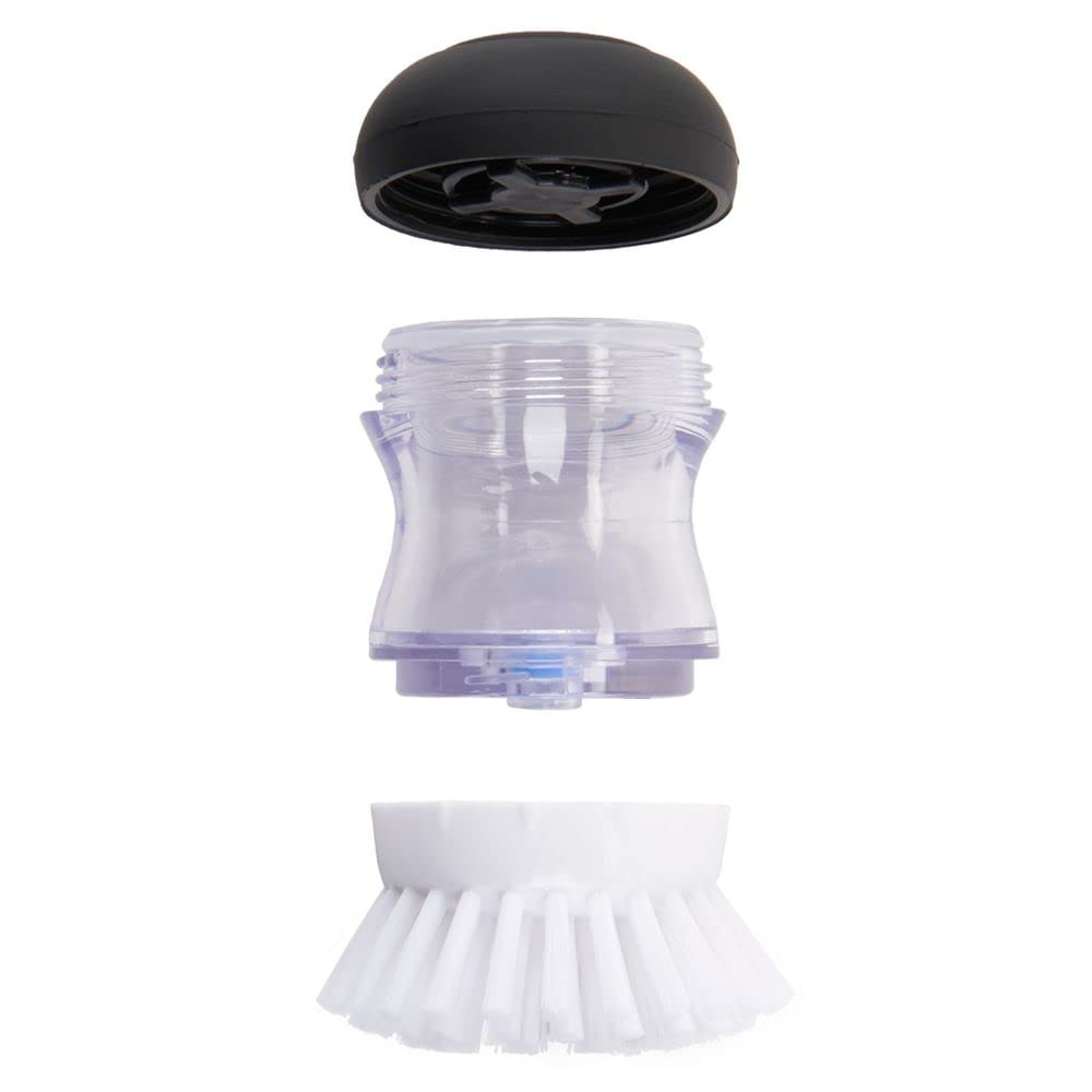 OXO Good Grips Soap Dispensing Palm Brush, Black/Clear/White OXO