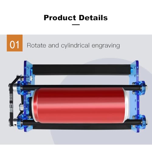 TWOTREES 360°Laser Rotary Roller,Y-axis Rotary Roller Engraving Module with Engraver Heightening Column for Engraving Cylindrical Objects Cans (Engraving Axis Tools+Engraver Heightening Column) YUYUEMI