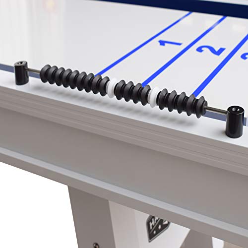 Hathaway Crestline 12-Ft Indoor/Outdoor Shuffleboard Table, Great for Patio, Decks and Family Game Rooms - Designed to Withstand The Elements, White Hathaway