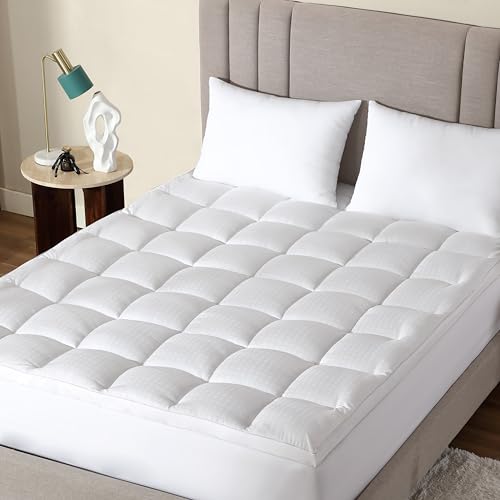 CirclesHome Hotel Collection Twin XL Size Hybrid Mattress Protector & Pad - Extra Padded, Thick, Plush, & Fitted Mattress Topper for Bed - Comfortable Pillow Top Mattress Cover CIRCLESHOME