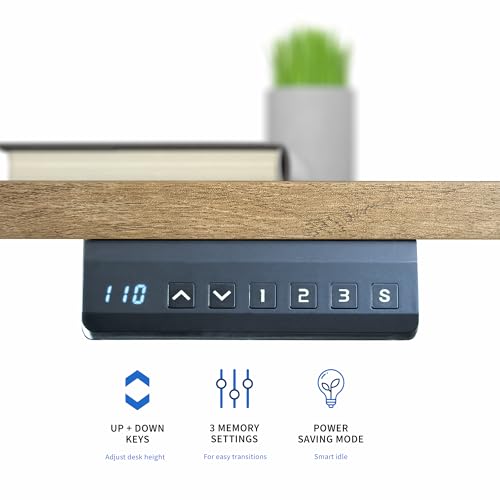 VIVO Electric 71 x 30 inch Standing Desk, Dual Motor Memory Controller Height Adjustment, E2B Series, Solid One-Piece Reclaimed Wood Top Black Frame, DESK-KIT-E2B71P VIVO