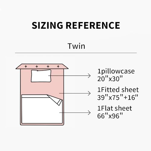 EVERLY Linen Sheets Set Twin Size,100% French Pure Linen Sheets Set,3Pieces (1Flat Sheet,1Fitted Sheet,1Pillowcase) Suitable for Hot Sleepers, Stonewash Not Dyed Deep Pocket Natural Linen Bedding Set EVERLY