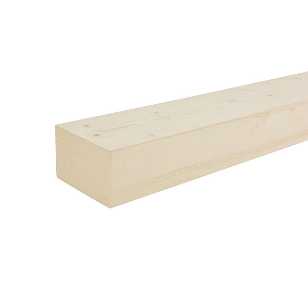 Touchstone Encase Fireplace Mantel- Wall Mounted 60 Inch Floating Shelf- Rustic, Solid Wood Farmhouse Style Mantel Shelf for Electric Fireplaces - 60 Inch x 8 x 4.75 Unfinished - 90006 Touchstone