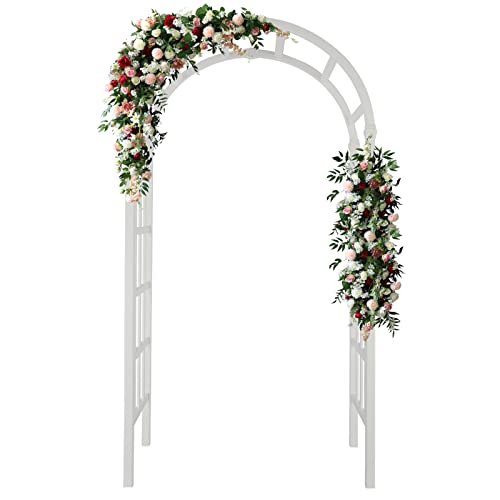 VINGLI Vinyl Garden Arbor, PVC Wedding Arch for Ceremony Party, Garden Trellis for Climbing Plants Outdoor, Arch Backdrop Stand for Garden, Backyard, Lawn VINGLI