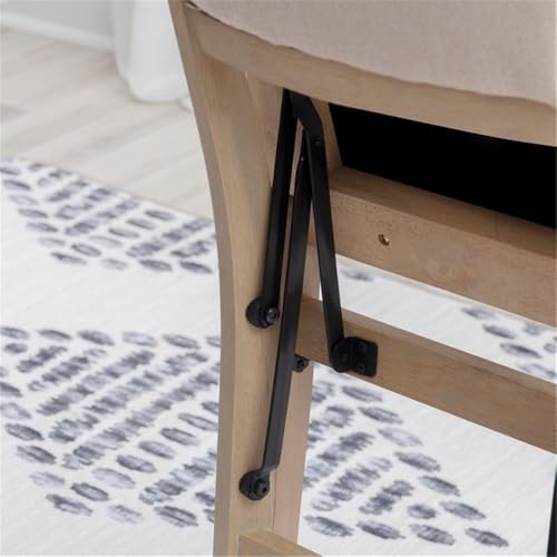 Linon Keira Pad Back Wood Set of Two Folding Chairs in Graywash Linon