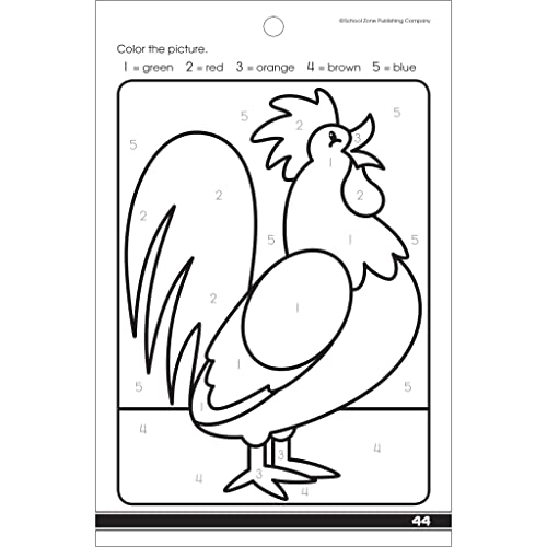School Zone My First Coloring Fun Workbook: 48 Pages, Pre-K, Preschool, Kindergarten, Numbers, Counting, Letters, Alphabet, Shape Identification, Ages 3 to 6 (Little Busy Book Series) School Zone