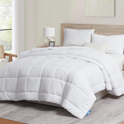 Nestl Comforter Duvet Insert, Quilted Down Alternative Comforter Twin XL Size, All Season White Duvet Inserts, Twin XL Size with Corner Tabs Nestl