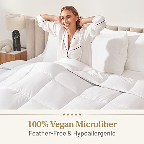 Down Alternative Comforter King Size - Fluffy Duvet Insert - Premium Plush All Season - Luxury Breathable Hotel Cooling Comforter - King, White, 104x86 inches - Comes Compressed Packaging Lavish Comforts