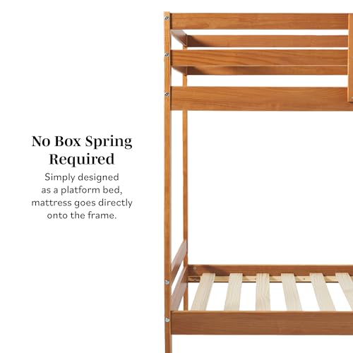 Caramel Twin-Size Children's Bunk Bed Frame by Walker Edison Walker Edison