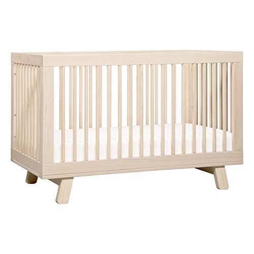 Babyletto Hudson 3-in-1 Convertible Crib with Toddler Bed Conversion Kit in Washed Natural, Greenguard Gold Certified babyletto