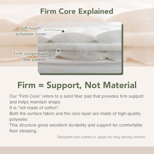 MORIRIN Japanese Futon Floor Mattress, Firm-Core SHIKIBUTON, Made in Japan, Twin MORIRIN