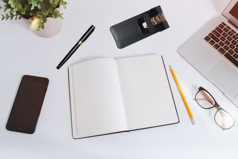 Yongkang Sublimation Pen Bag Pen Sleeve 3 Pieces (Blank Leather + Colored Leather) Capacity of 1-5 pens DIY Process (Black) Yongkang