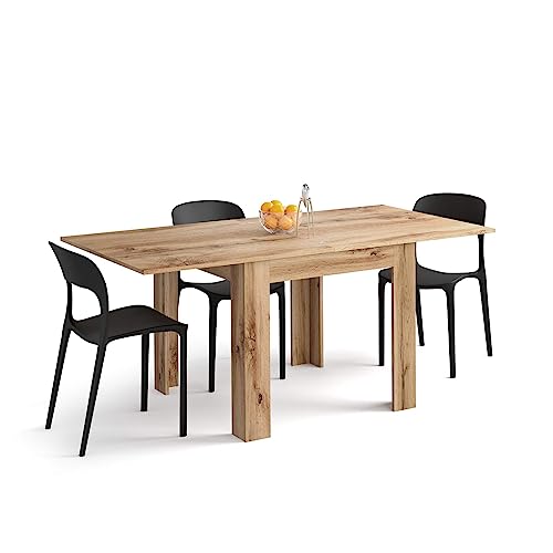 Mobili Fiver, Square extendable Dining Table, Eldorado, Rustic Wood, Made in Italy Mobili Fiver