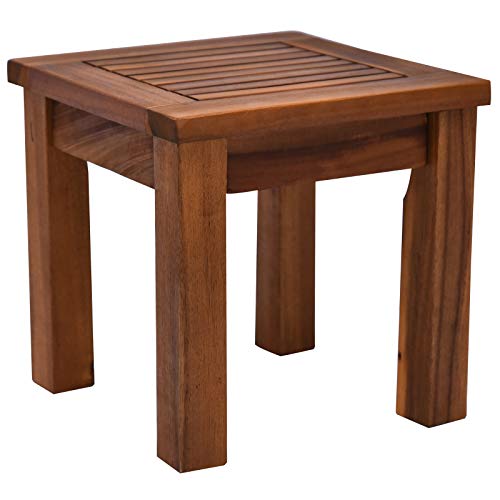 Outsunny 3 Piece Outdoor Side Nesting Table Patio Set with Acacia Wood Build & Multi-Functional Design Outsunny
